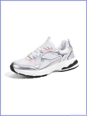 Women's Chunky Platform Sneakers Breathable Mesh Lace-Up Athletic Shoes